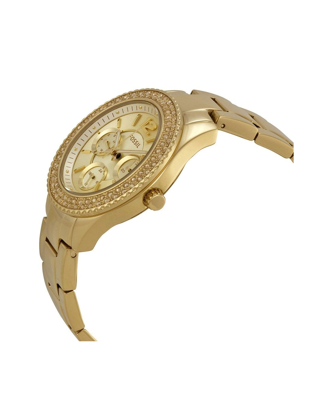 Fossil Stella Multifunction Gold Dial Gold Steel Strap Watch for Women - ES3589 Watches Fossil   