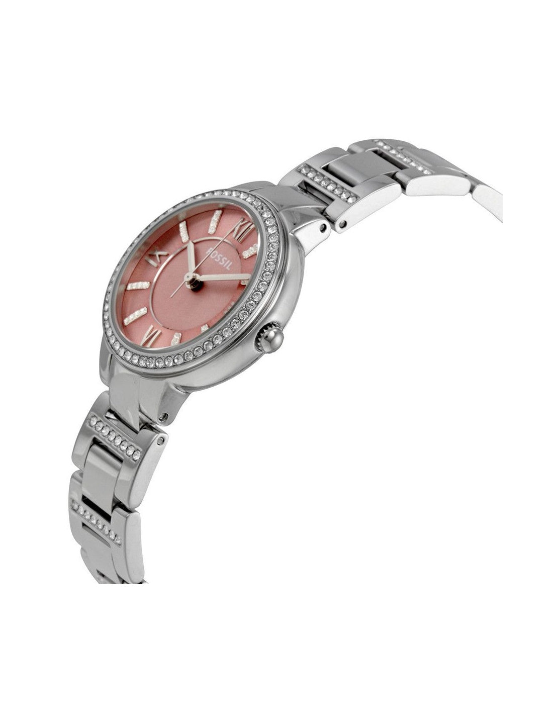 Fossil Virginia Pink Dial Silver Steel Strap Watch for Women - ES3504 Watches Fossil   