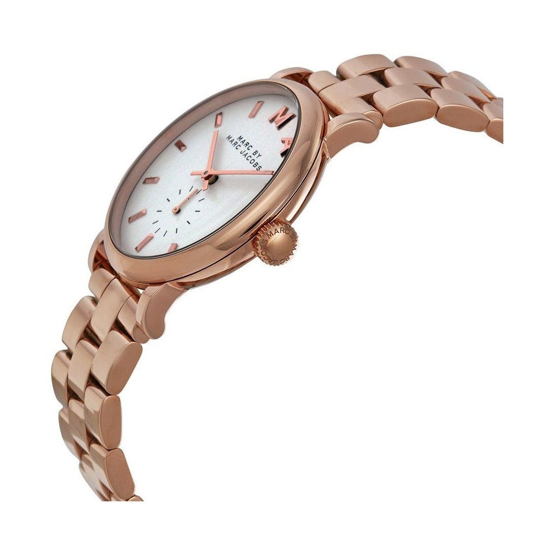 Marc Jacobs Baker White Dial Rose Gold Stainless Steel Strap Watch for Women - MBM3244 Watches Marc Jacobs   