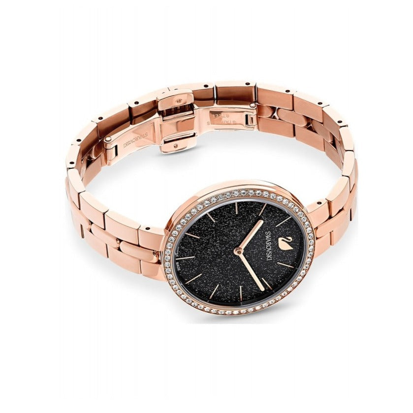 Swarovski Cosmopolitan Black Dial Rose Gold Steel Strap Watch for Women - 5517797 Watches Swarovski   