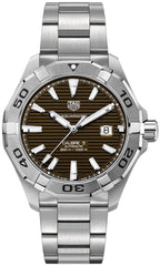 Tag Heuer Aquaracer Calibre 5 Automatic Brown Sunray Dial Silver Steel Strap Watch for Men - WAY2018.BA0927 Watches Tag Heuer   