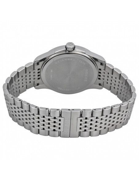 Gucci G Timeless Diamond Black Dial Silver Steel Strap Watch For Women - YA126408 Watches Gucci   