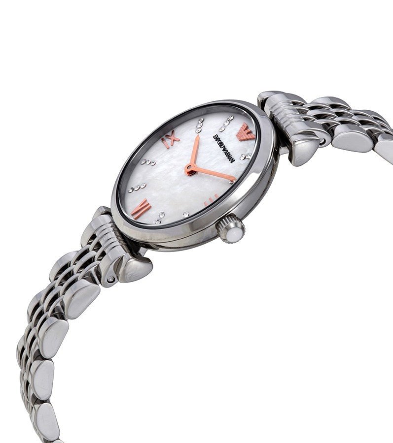 Emporio Armani Donna Mother of Pearl Dial Silver Stainless Steel Watch For Women - AR11204 Watches Emporio Armani   