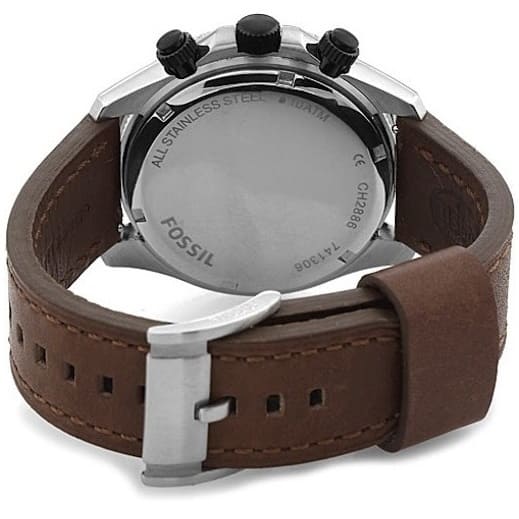 Fossil Retro Traveler Chronograph White Dial Brown Leather Strap Watch for Men - CH2886 Watches Fossil   