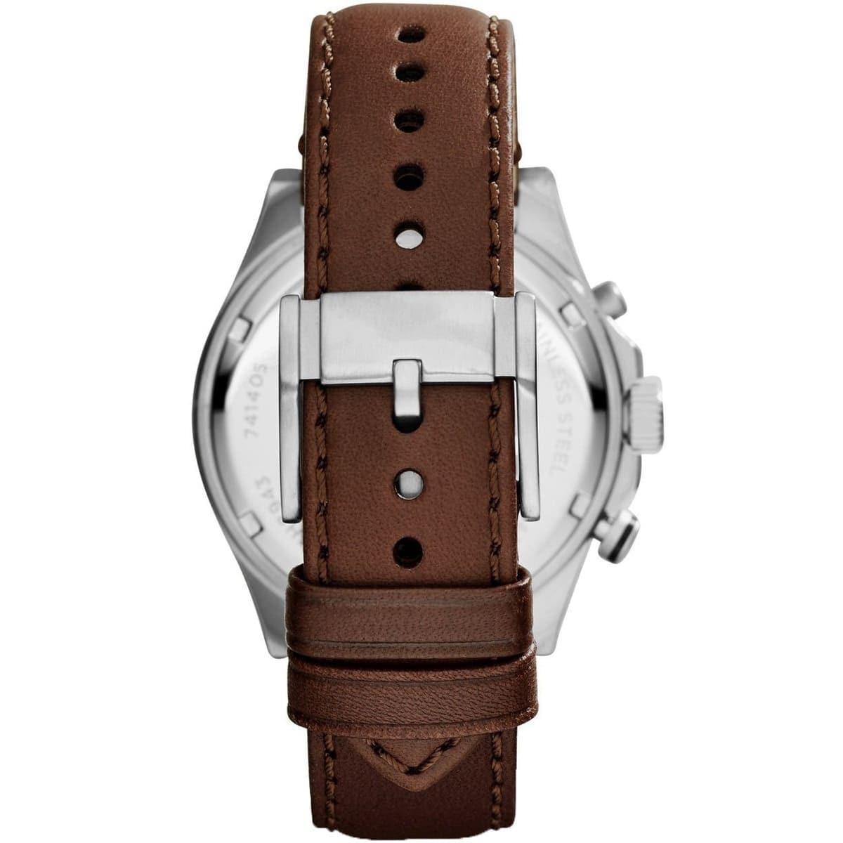 Fossil Wakefield Chronograph White Dial Brown Leather Strap Watch for Men - CH2943 Watches Fossil   