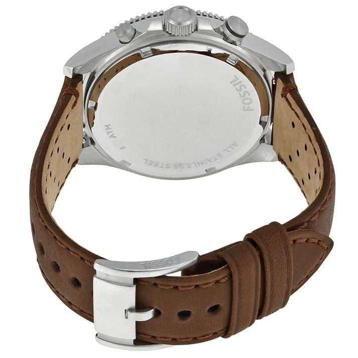 Fossil Wakefield Chronograph White Dial Brown Leather Strap Watch for Men - CH2943 Watches Fossil   