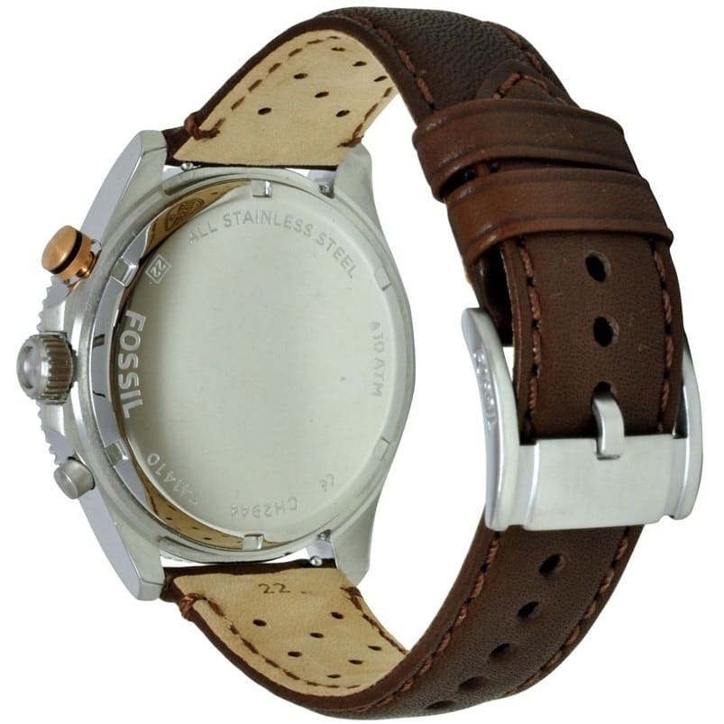 Fossil Wakefield Black Dial Brown Leather Strap Watch for Men - CH2944 Watches Fossil   