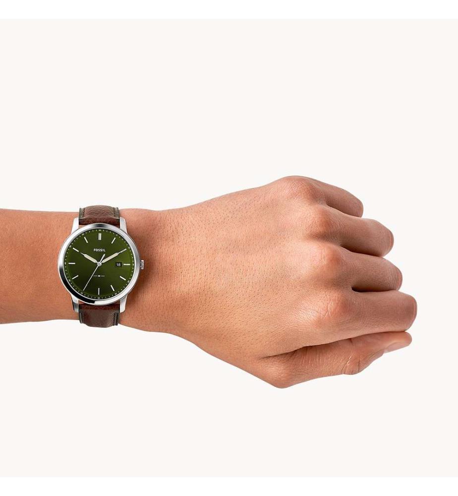 Fossil The Minimalist 3H Black Dial Brown Leather Strap Watch for Men - FS5464 Watches Fossil   