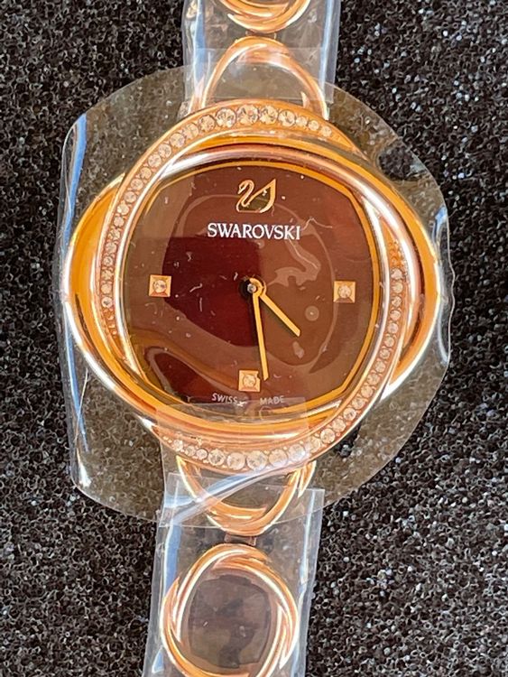 Swarovski Crystal Flower Red Dial Rose Gold Steel Strap Watch for Women - 5552783 Watches Swarovski   