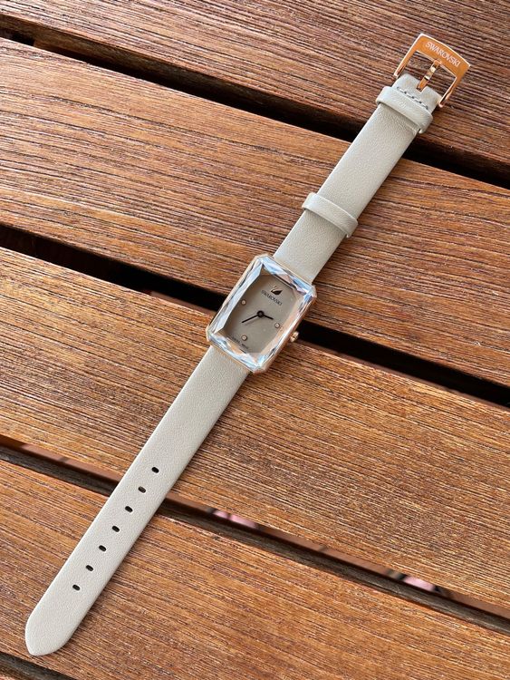 Swarovski Uptown Crystal Grey Dial Grey Leather Strap Watch for Women - 5547716 Watches Swarovski   