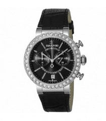 Swarovski Citra Sphere Chronograph Black Dial Black Leather Strap Watch for Women - 5027131 Watches Swarovski   