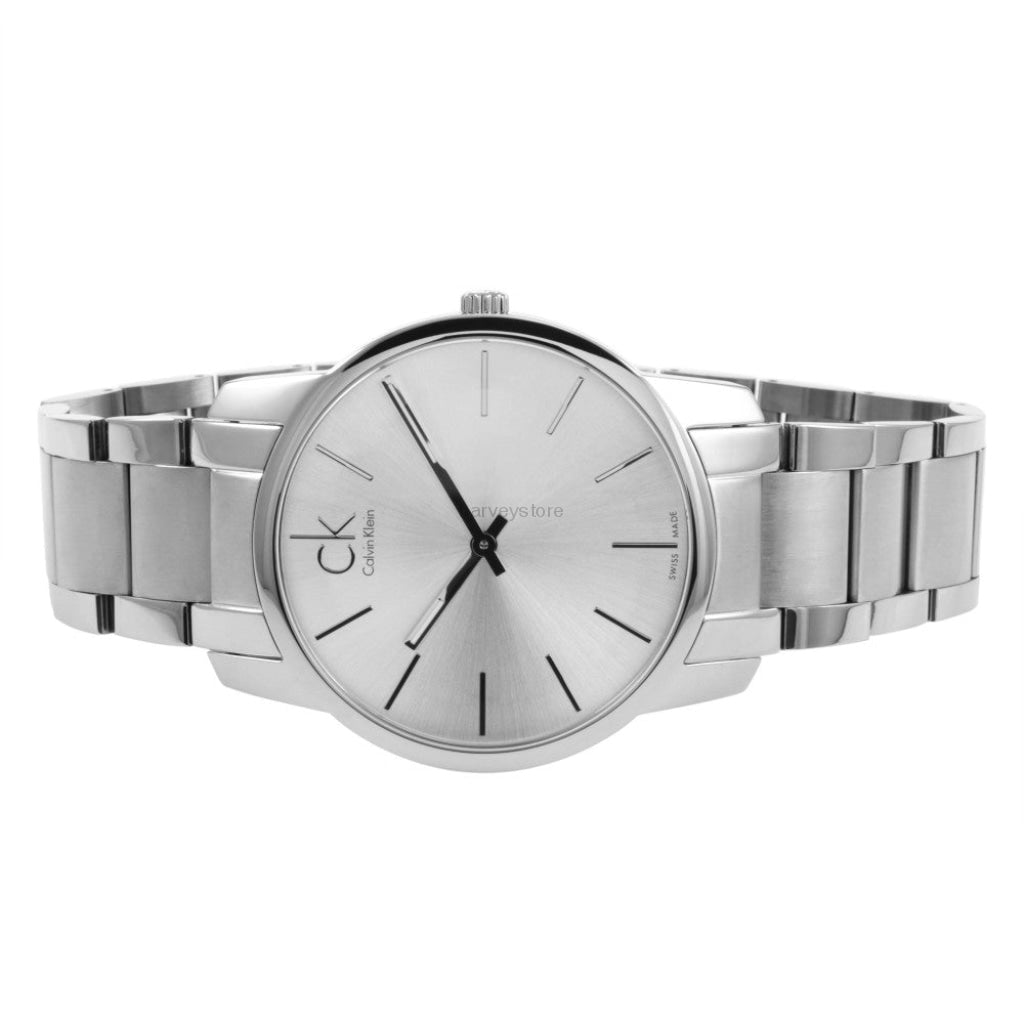 Calvin Klein City Silver Dial Silver Steel Strap Watch for Men - K2G21126 Watches Calvin Klein   