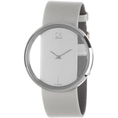 Calvin Klein Glam Transparent Dial Sky Blue Leather Strap Watch for Women - K9423193 Watches Calvin Klein   