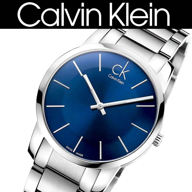 Calvin Klein City Blue Dial Silver Steel Strap Watch for Men - K2G2114N Watches Calvin Klein   