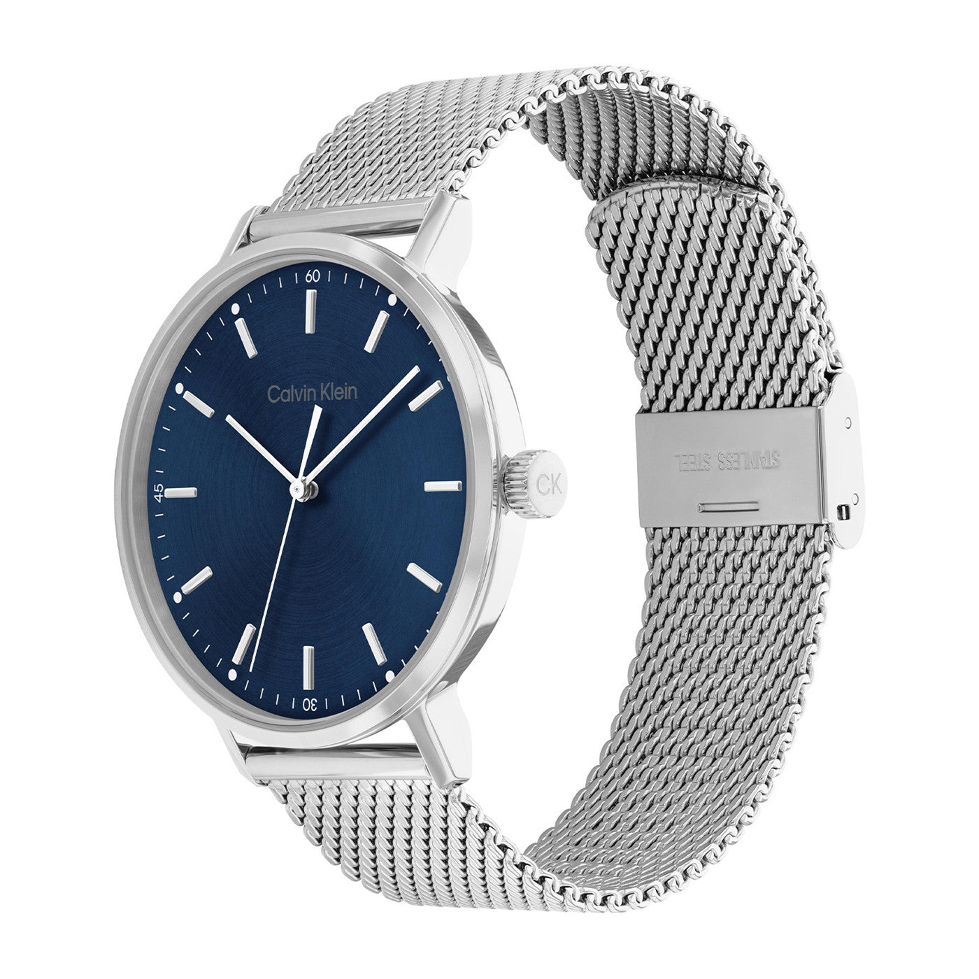 Calvin Klein High Noon Quartz Blue Dial Silver Mesh Bracelet Watch for Men - K8M2112N Watches Calvin Klein   