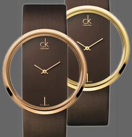 Calvin Klein Glam Transparent Dial Brown Leather Strap Watch for Women - K9423503 Watches Calvin Klein   