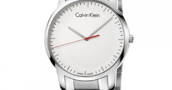 Calvin Klein City Quartz White Dial Silver Steel Strap Watch for Men - K2G2G1Z6 Watches Calvin Klein   