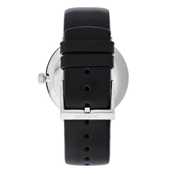 Calvin Klein High Noon Quartz White Dial Black Leather Strap Watch for Men - K8M211C6 Watches Calvin Klein   