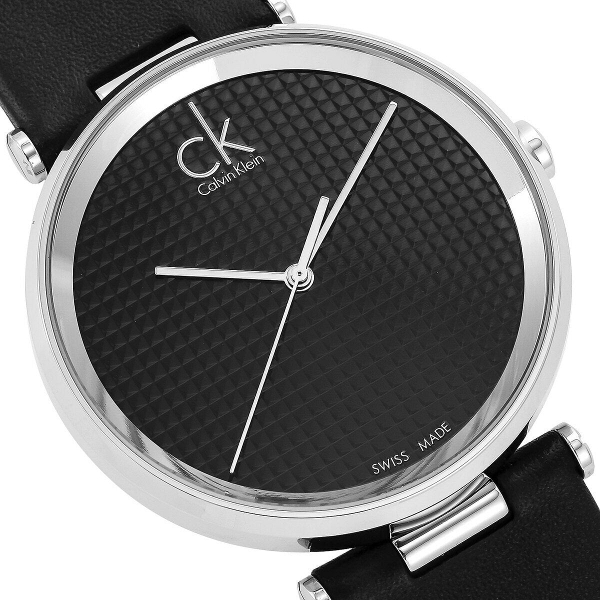 Calvin Klein Sight Black Dial Black Leather Strap Watch for Men - K1S21102 Watches Calvin Klein   