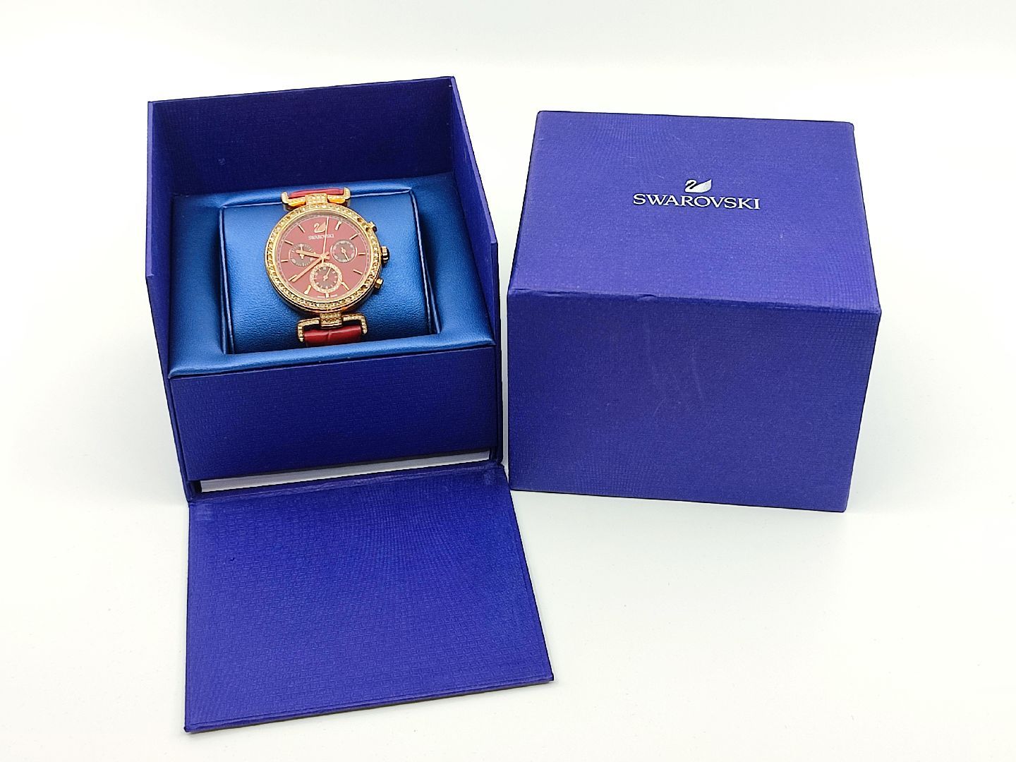 Swarovski Era Journey Red Dial Red Leather Strap Watch for Women - 5416701 Watches Swarovski   