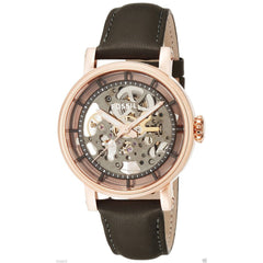 Fossil Boyfriend Automatic Skeleton Grey Dial Grey Leather Strap Watch for Women - ME3089 Watches Fossil   