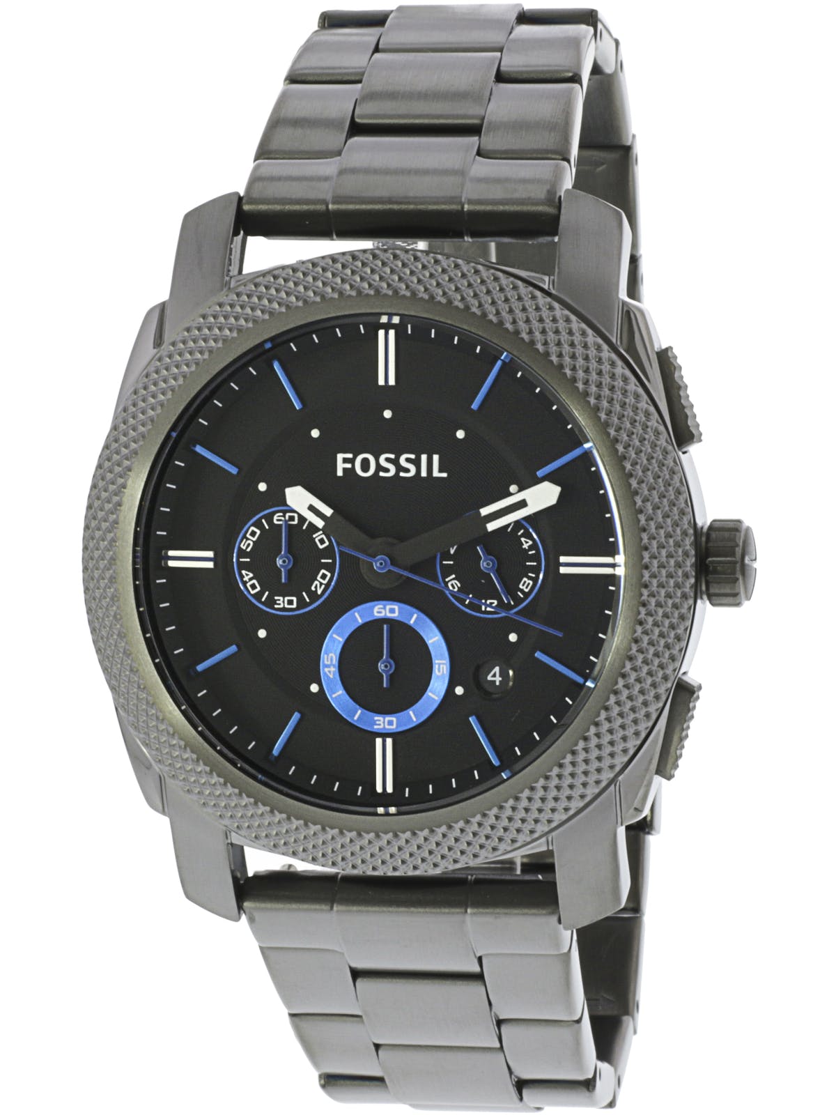 Fossil Machine Chronograph Brown Dial Grey Steel Strap Watch for Men - FS4931 Watches Fossil   