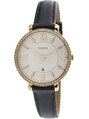 Fossil Jacqueline White Dial Blue Leather Strap Watch for Women - ES4291 Watches Fossil   