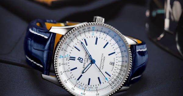 Breitling Navitimer Automatic 41mm White Dial Blue Leather Strap Watch for Men - A173263A1G1P1 Watches Breitling   