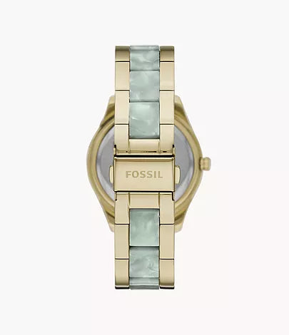 Fossil Stella Multifunction Gold Dial Two Tone Steel Strap Watch for Women - ES4757 Watches Fossil   