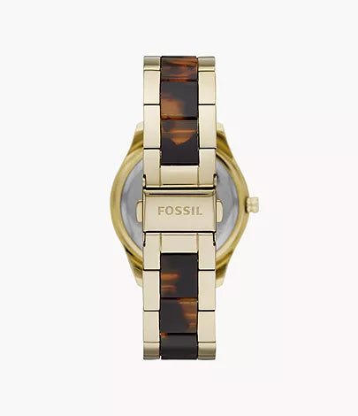 Fossil Stella Multifunction Gold Dial Two Tone Steel Strap Watch for Women - ES4756 Watches Fossil   