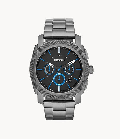 Fossil Machine Chronograph Brown Dial Grey Steel Strap Watch for Men - FS4931 Watches Fossil   