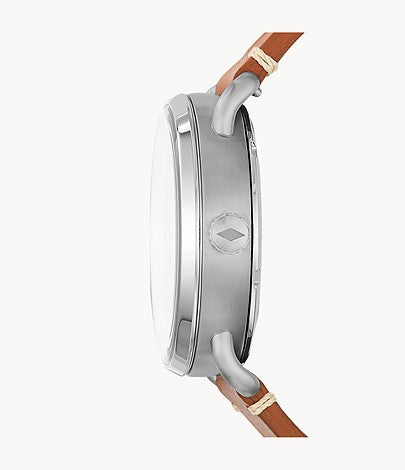 Fossil Commuter Automatic Skeleton Blue Dial Brown Leather Strap Watch for Men - ME3159 Watches Fossil   