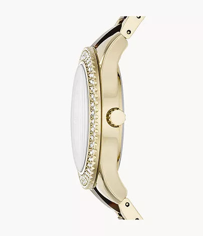 Fossil Stella Multifunction Gold Dial Two Tone Steel Strap Watch for Women - ES4757 Watches Fossil   