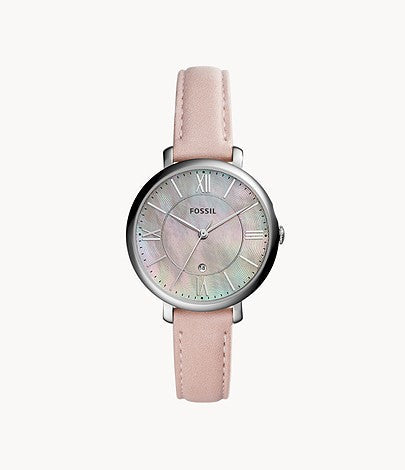 Fossil Jacqueline Blush Mother of Pearl Dial Pink Leather Strap Watch for Women - ES4151 Watches Fossil   