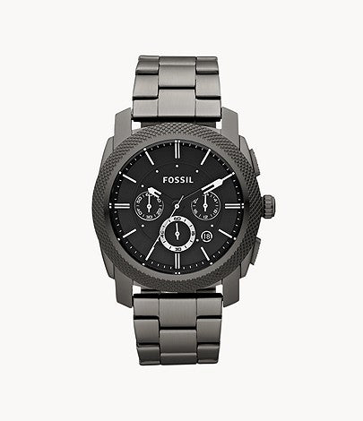 Fossil Machine Chronograph Black Dial Black Steel Strap Watch for Men - FS4662 Watches Fossil   