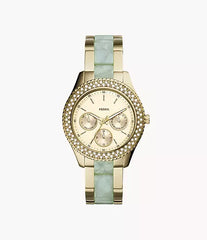 Fossil Stella Multifunction Gold Dial Two Tone Steel Strap Watch for Women - ES4757 Watches Fossil   