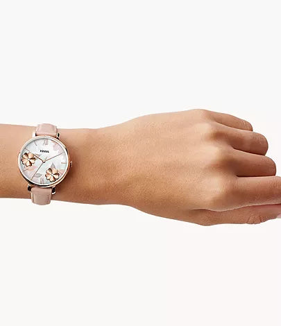 Fossil Jacqueline Mother of Pearl Dial White Leather Strap Watch for Women - ES4672 Watches Fossil   