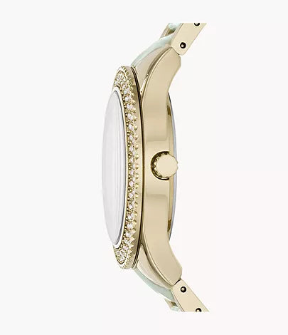 Fossil Stella Multifunction Gold Dial Two Tone Steel Strap Watch for Women - ES4756 Watches Fossil   