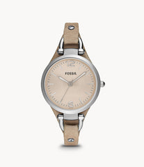 Fossil Georgia Bone Grey Dial Beige Leather Strap Watch for Women - ES2830 Watches Fossil   