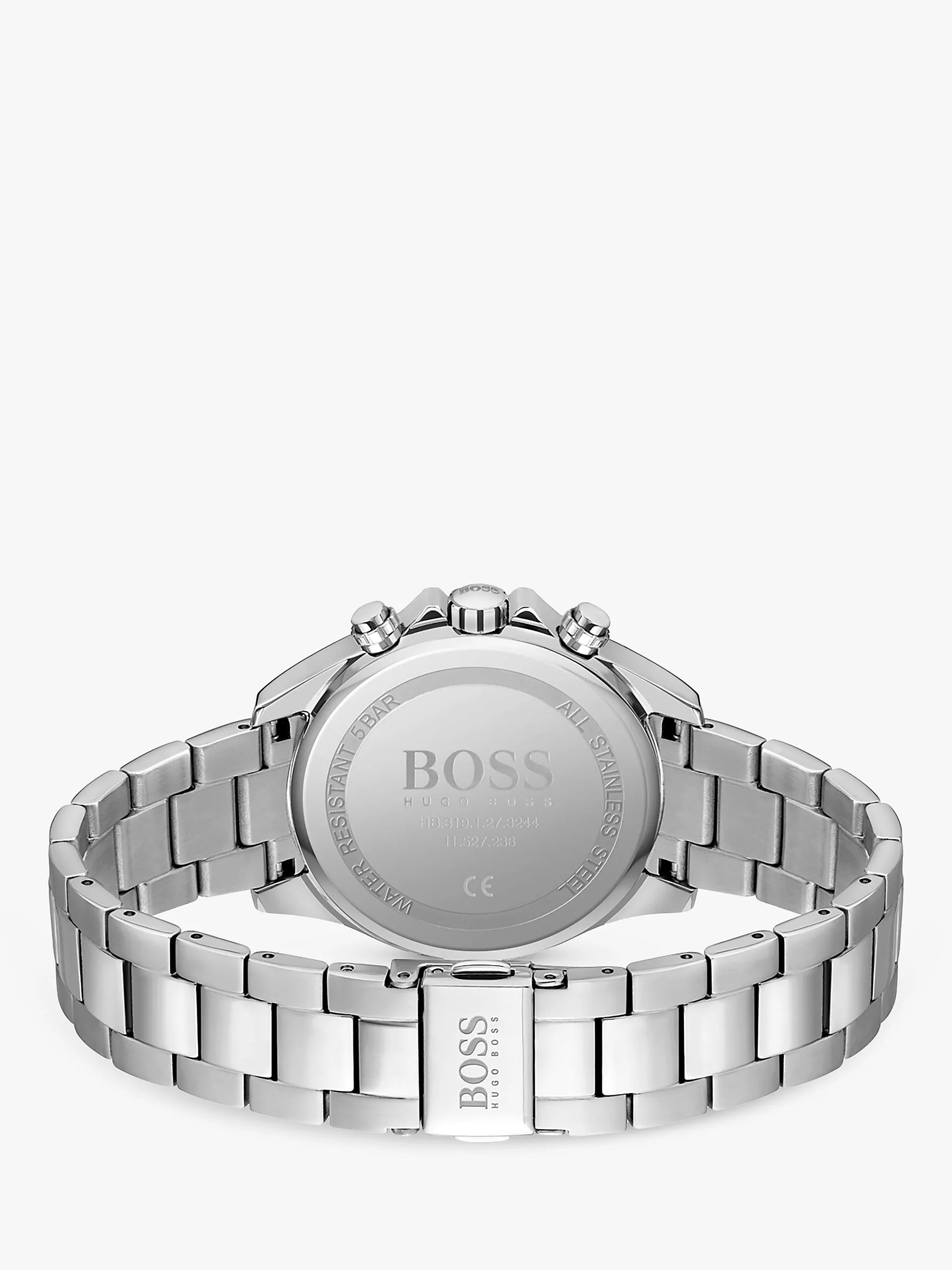 Hugo Boss Novia Chronograph Silver Dial Silver Steel Strap Watch for Women - 1502616 Watches Hugo Boss   