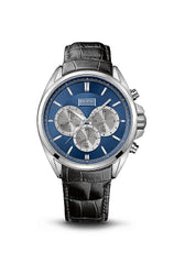 Hugo Boss Driver Blue Dial Black Leather Strap Watch for Men - 1512882 Watches Hugo Boss   