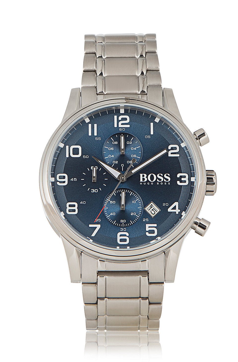 Hugo Boss Aeroliner Blue Dial Silver Steel Strap Watch for Men - 1513183 Watches Hugo Boss   