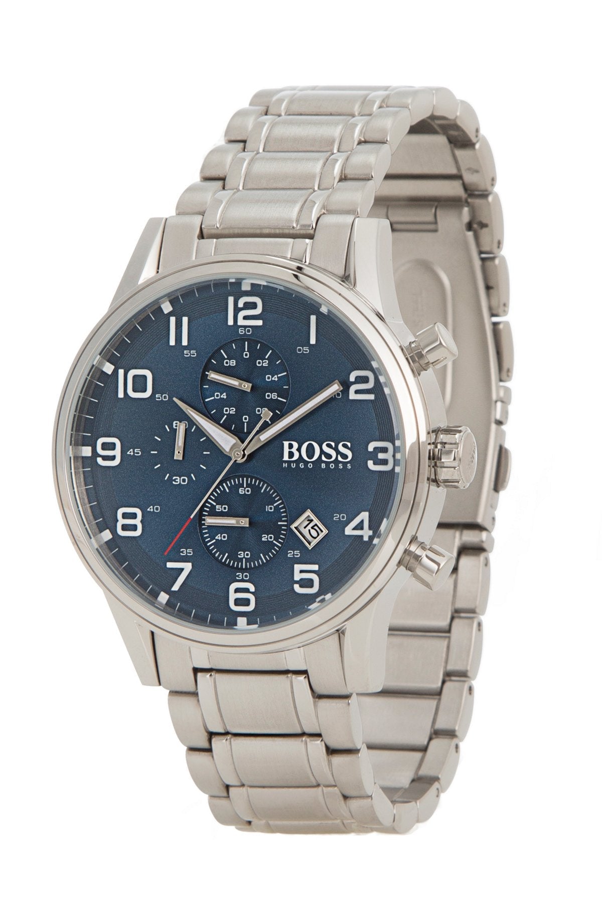 Hugo Boss Aeroliner Blue Dial Silver Steel Strap Watch for Men - 1513183 Watches Hugo Boss   