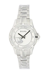 Bulova Crystal Silver Dial Silver Steel Strap Watch for Women - 96L226 Watches Bulova   