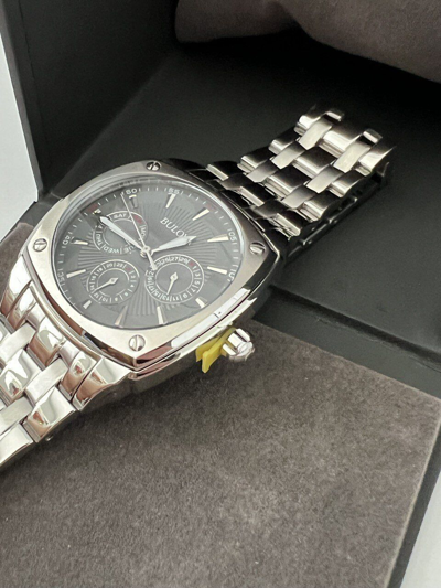 Bulova Classic Collection Multifunction Grey Dial Silver Steel Strap Watch for Men - 96C148 Watches Bulova   