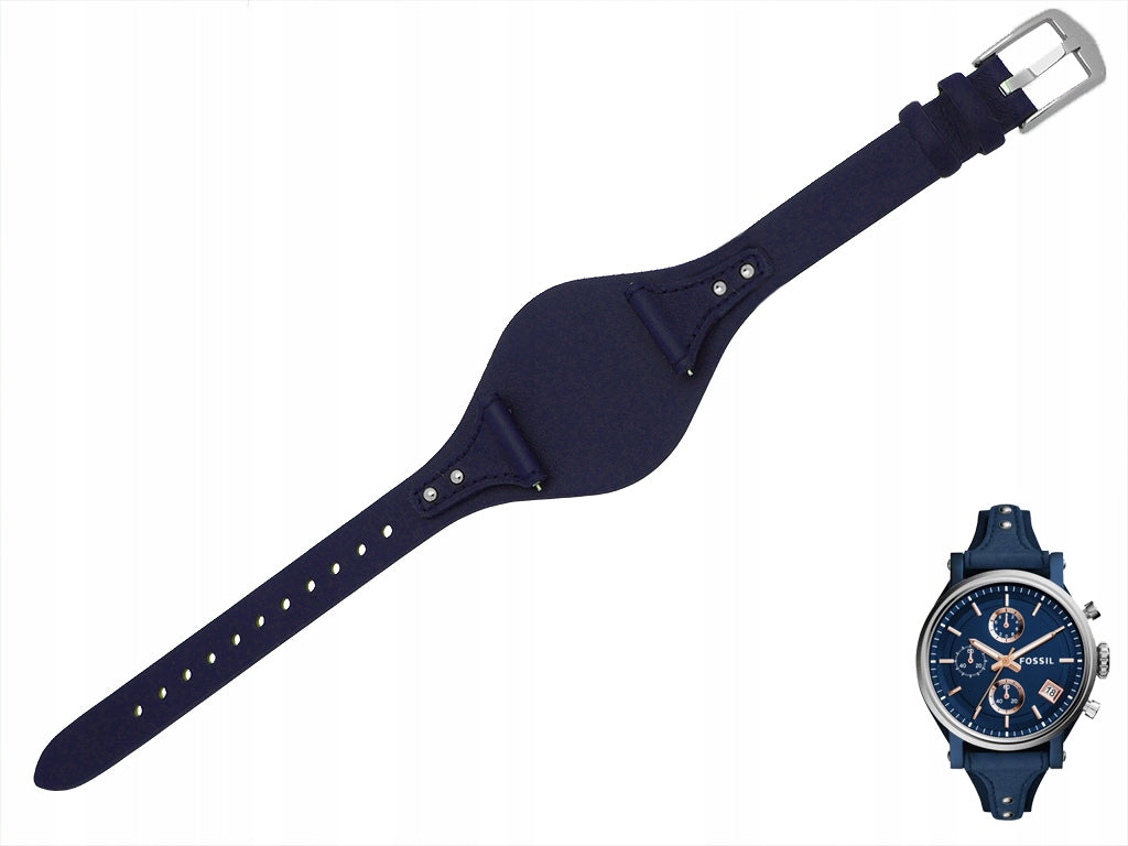 Fossil Boyfriend Sport Chronograph Blue Dial Blue Leather Strap Watch for Women - ES4113 Watches Fossil   