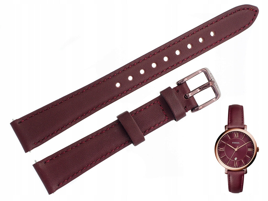 Fossil Jacqueline Burgundy Dial Burgundy Leather Strap Watch for Women  - ES4099 Watches Fossil   