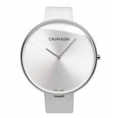 Calvin Klein Full Moon White Dial White Leather Strap Watch for Women - K8Y231L6 Watches Calvin Klein   