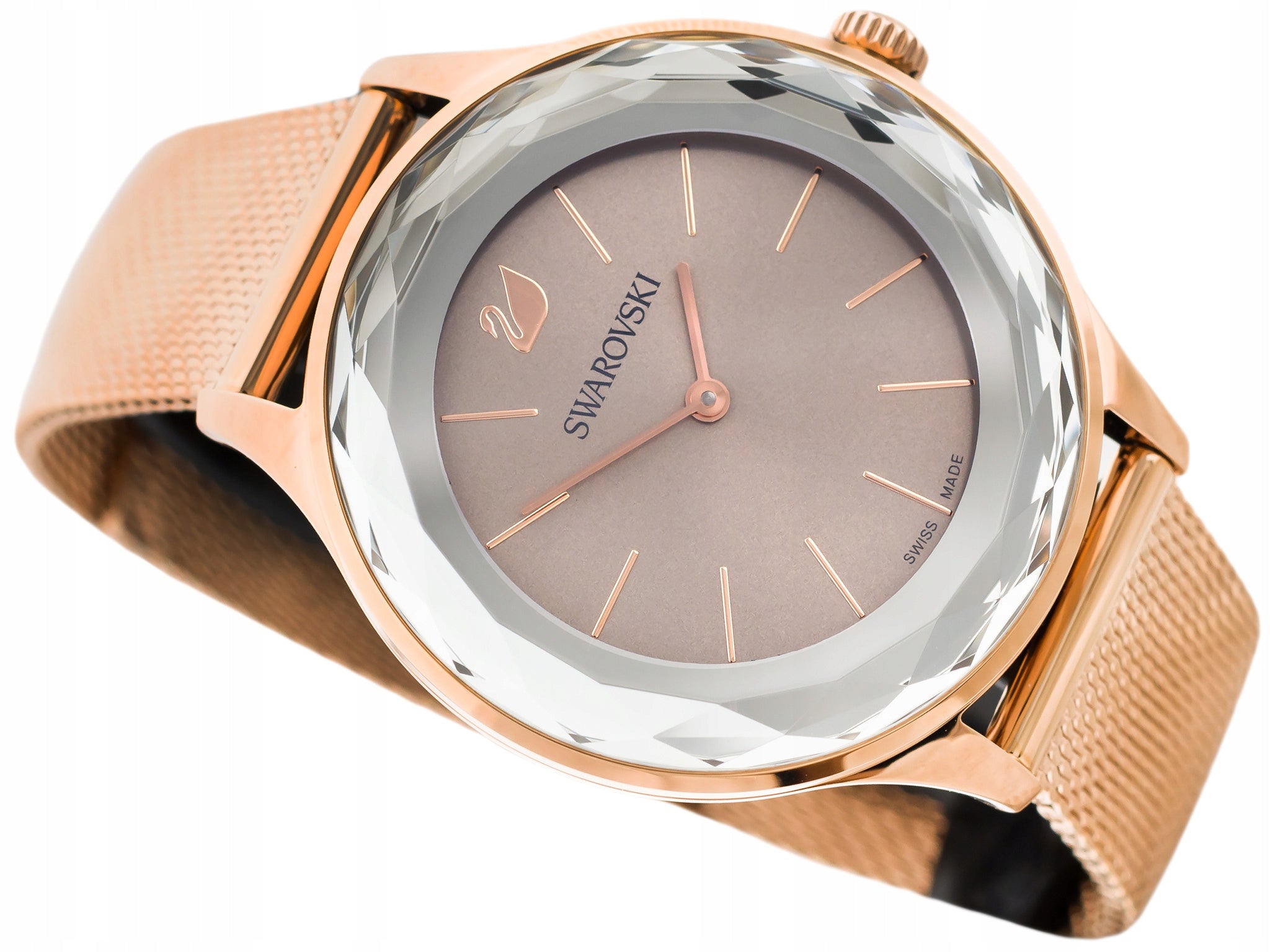 Swarovski Octea Nova Grey Dial Gold Mesh Bracelet Watch for Women - 5451634 Watches Swarovski   