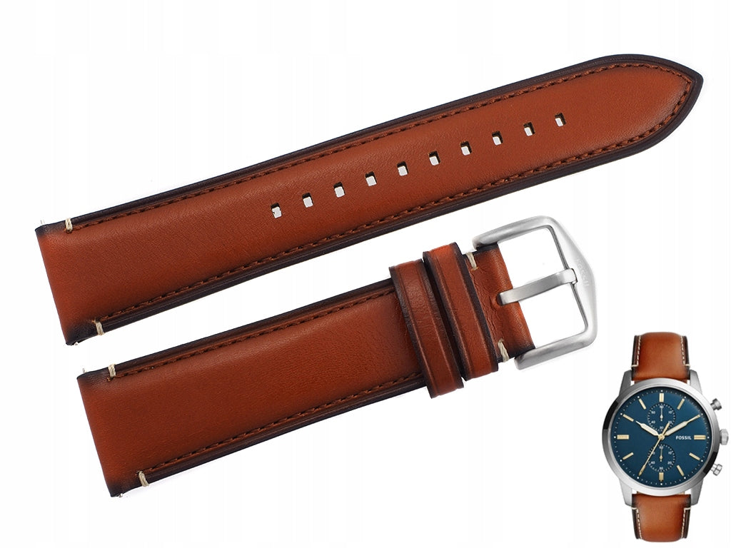 Fossil Townsman Chronograph Blue Dial Brown Leather Strap Watch for Men - FS5279 Watches Fossil   